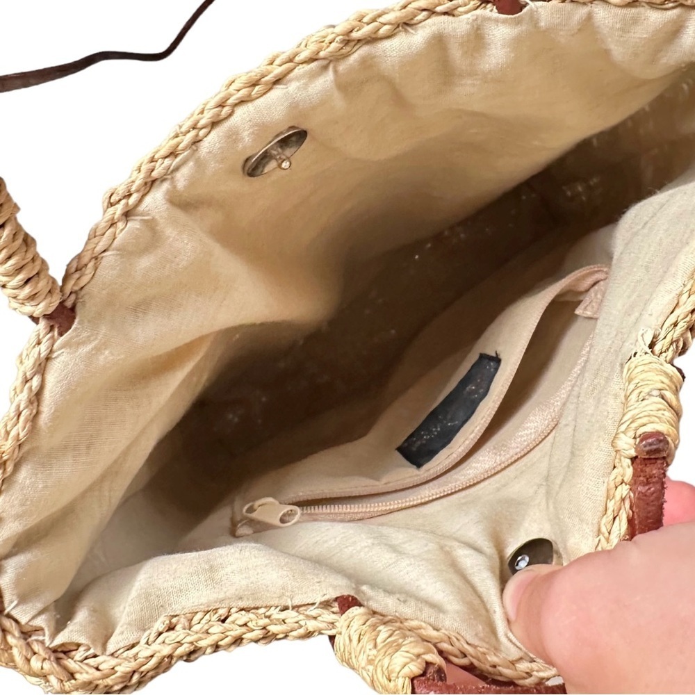 SAN DIEGO HAT CO Woven Straw Boho Crossbody Tote Bag - Picture 7 of 10